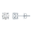 Certified Cubic Zirconia Half Carat Stud Earrings with Screw Back