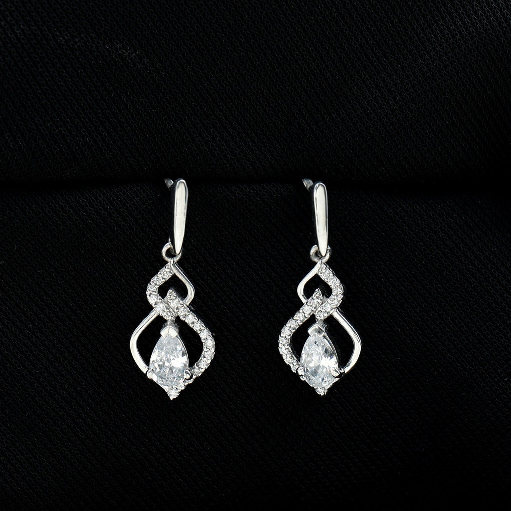 Certified Lab 0.7 Carat Pear Shaped Diamond Drop Bridal Earrings