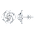 Certified Lab 0.9 Carat Round Diamond Swirl Stud Earrings