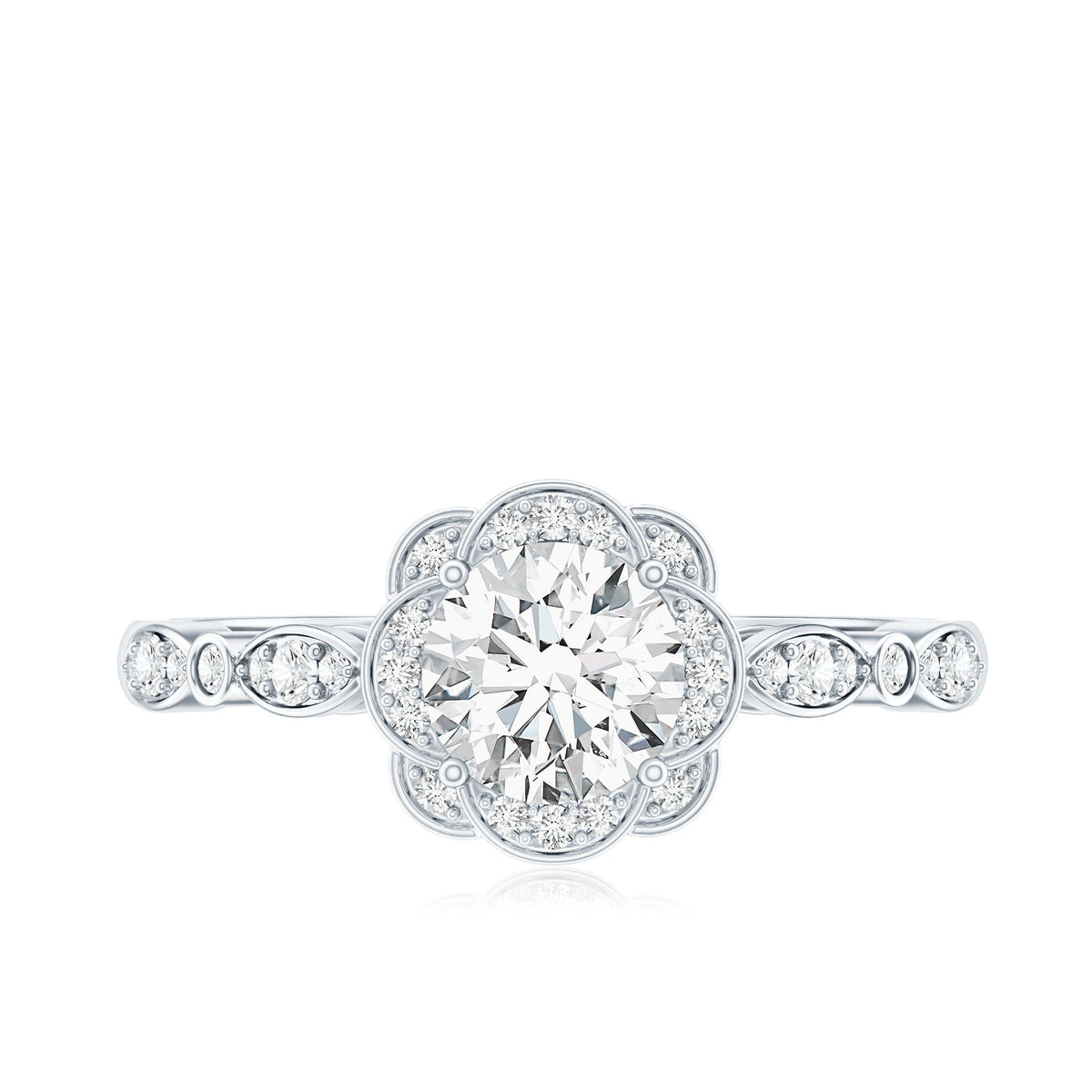 Certified Lab Grown 0.9 Carat Diamond Nature Engagement Ring