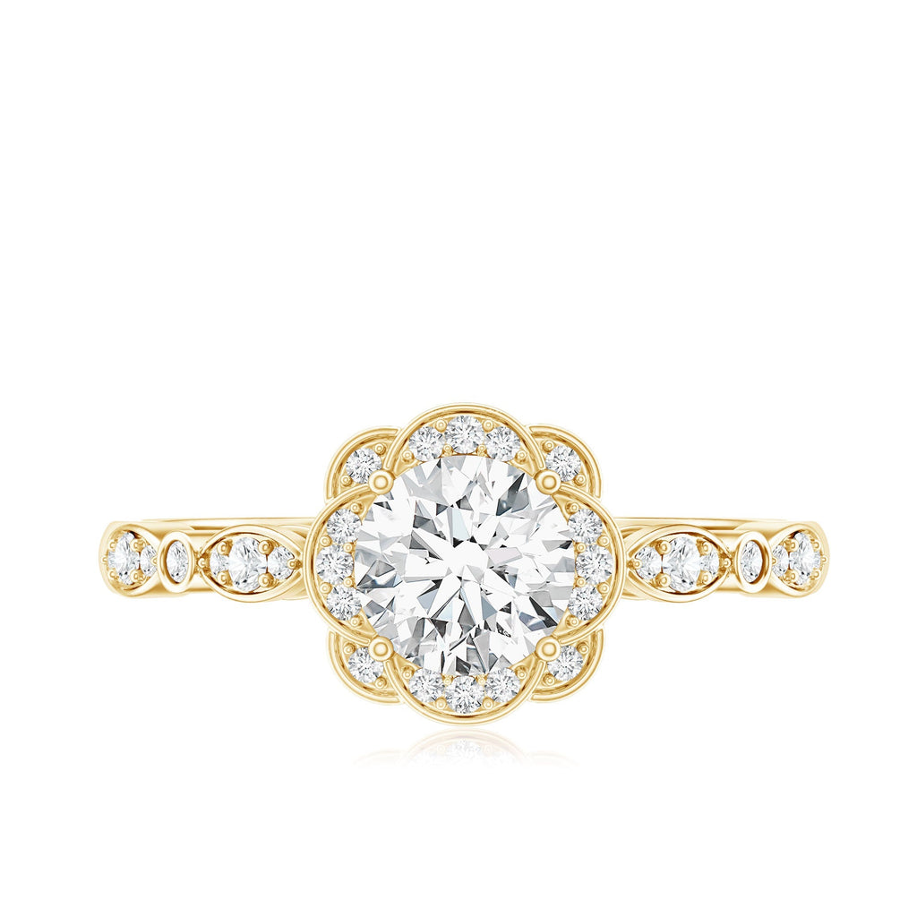 Certified Lab Grown 0.9 Carat Diamond Nature Engagement Ring