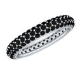 Certified Lab Grown Black Diamond 3 Row Eternity Band Ring