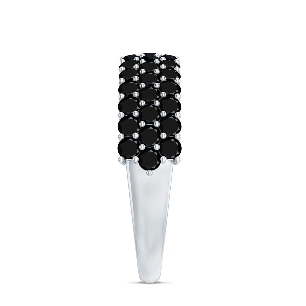 Certified Lab Grown Black Diamond Half Eternity Band Ring for Women