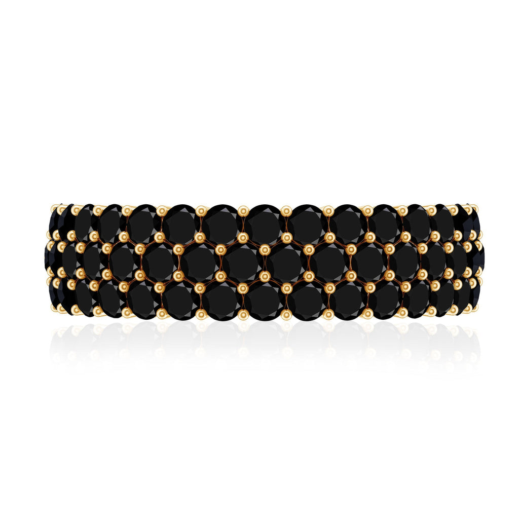 Certified Lab Grown Black Diamond Half Eternity Band Ring for Women