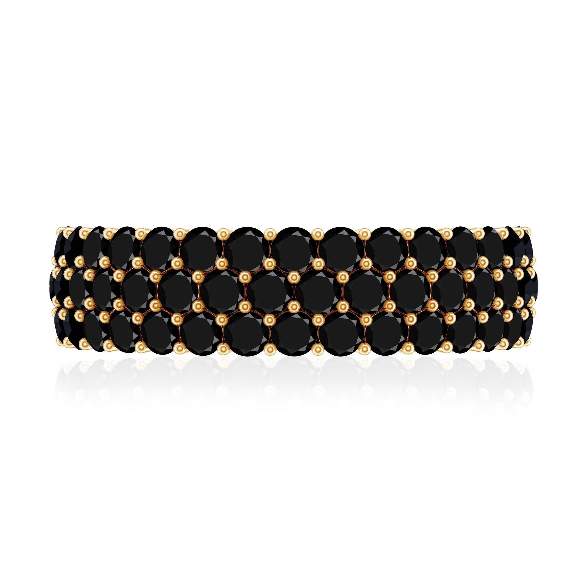 Certified Lab Grown Black Diamond Half Eternity Band Ring for Women