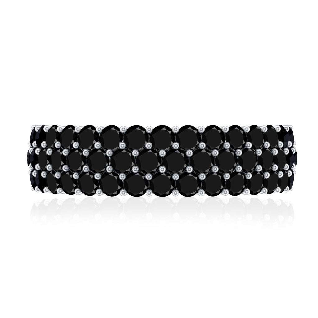 Certified Lab Grown Black Diamond Half Eternity Band Ring for Women
