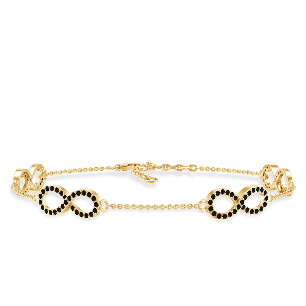 Certified Lab Grown Black Diamond Infinity Chain Bracelet