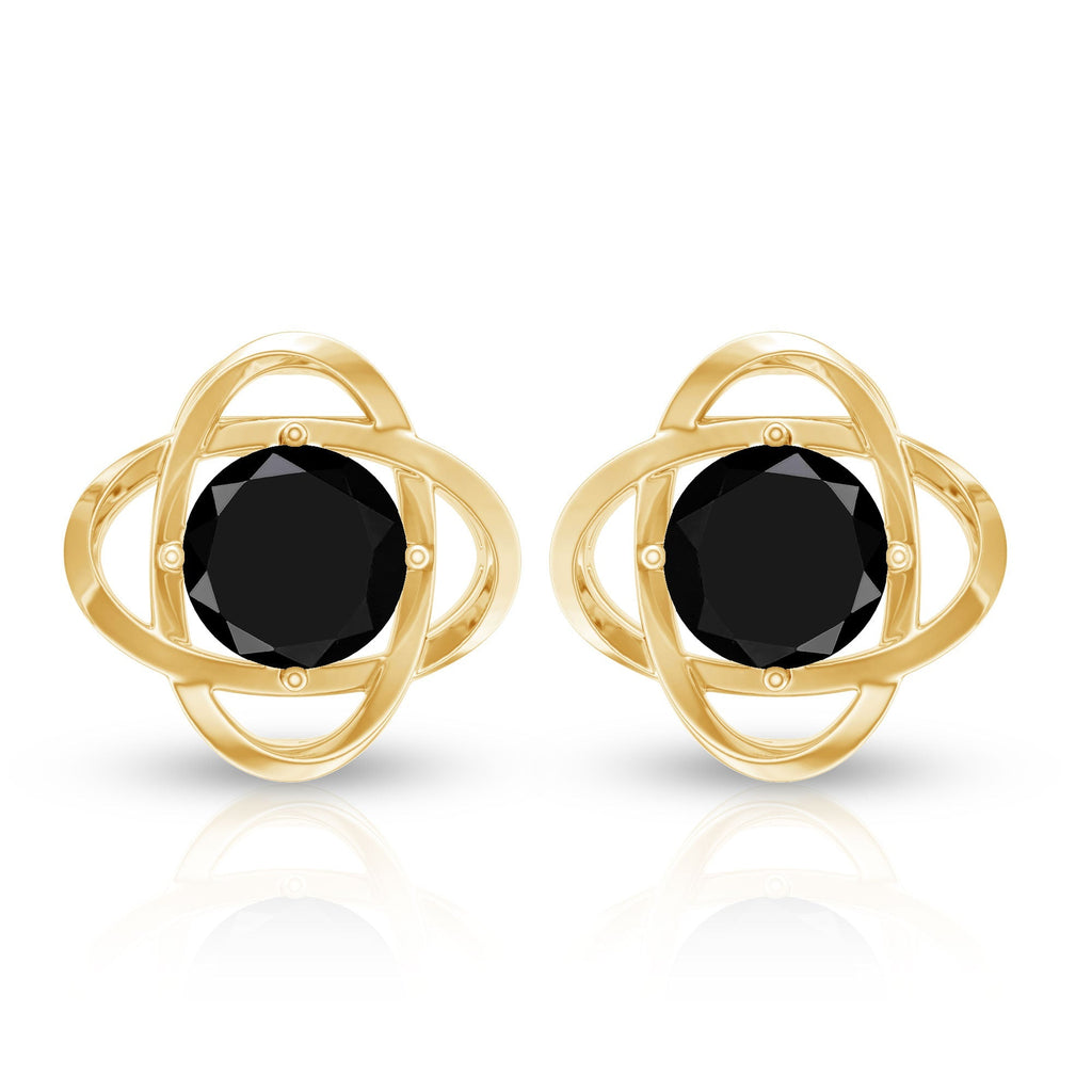 Certified Lab Grown Black Diamond Stud Earrings With Screw Back