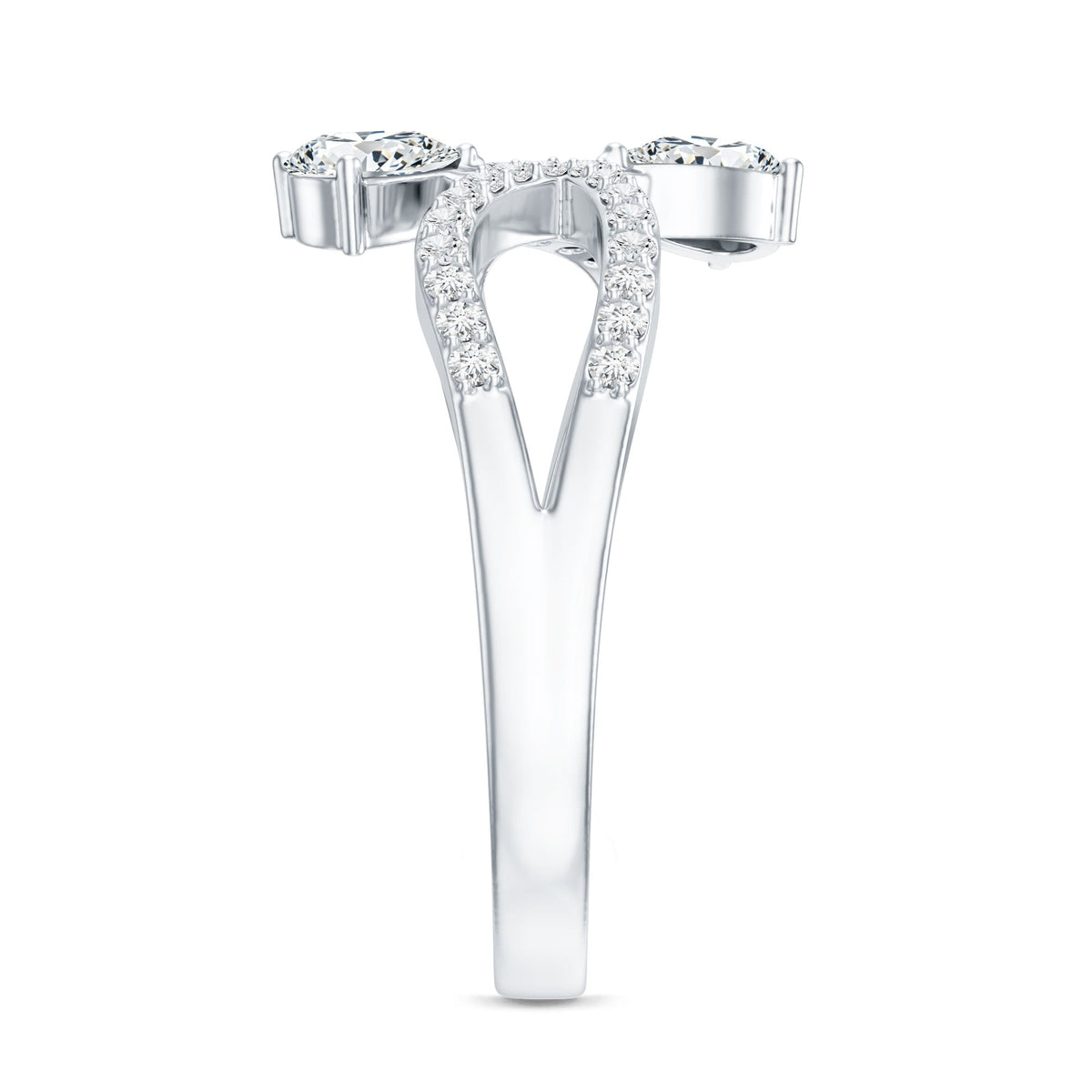 Certified Lab Grown Diamond 2 Stone Infinity Wedding Band