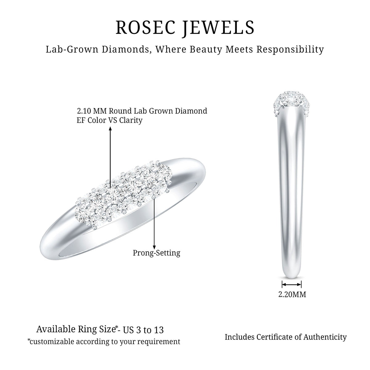 Certified Lab Grown Diamond Anniversary Ring