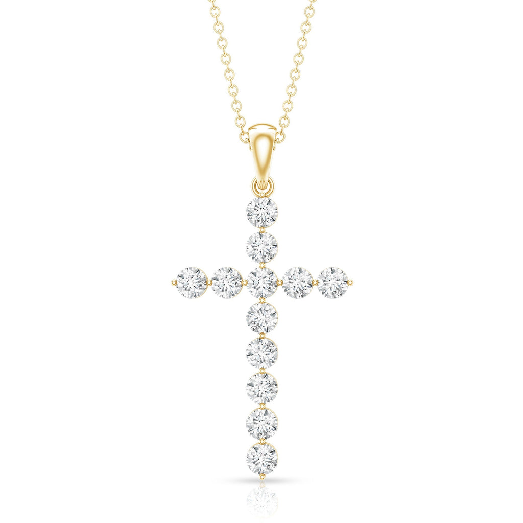 Certified Lab Grown Diamond Christian Cross Pendant