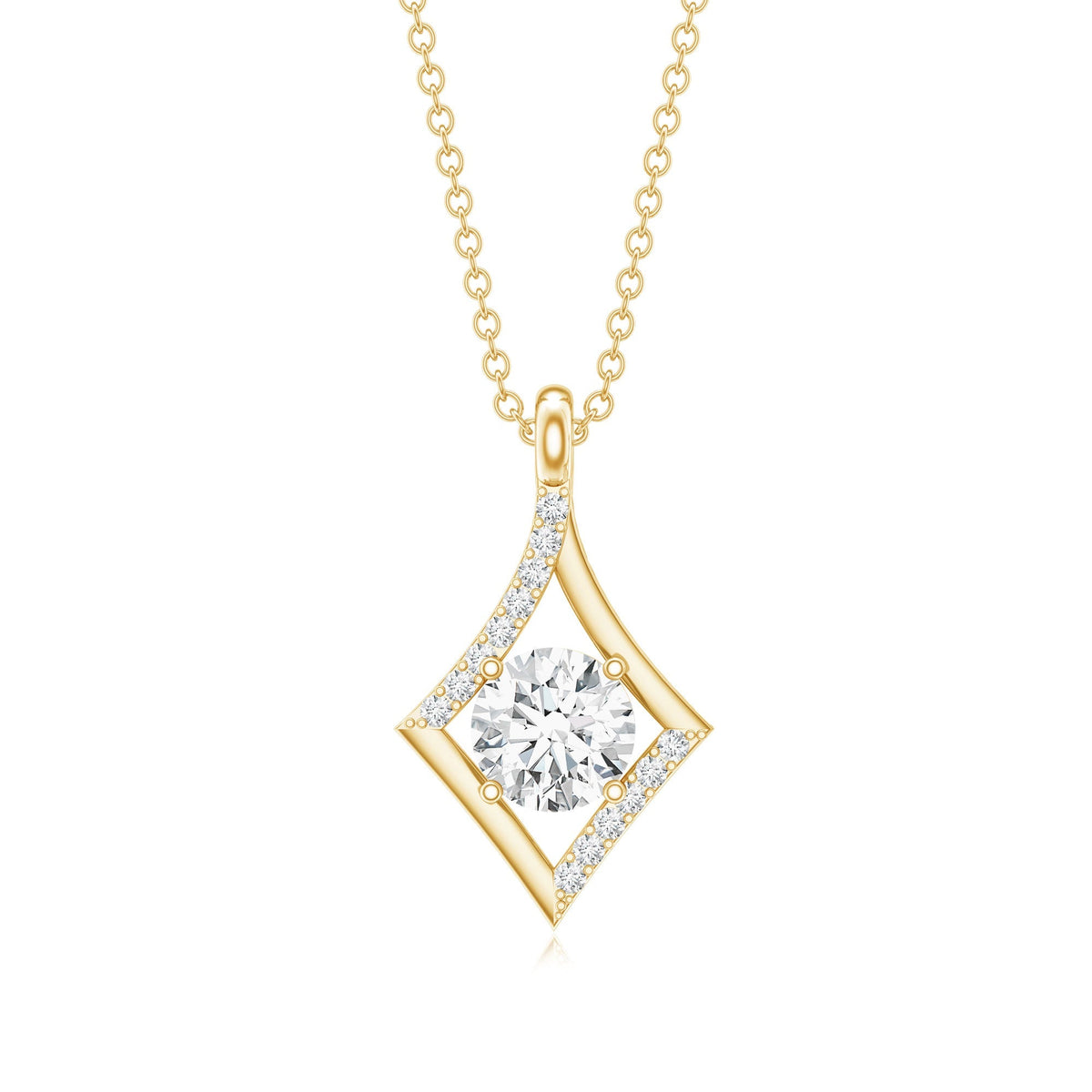 Certified Lab Grown Diamond Geometric Pendant Necklace