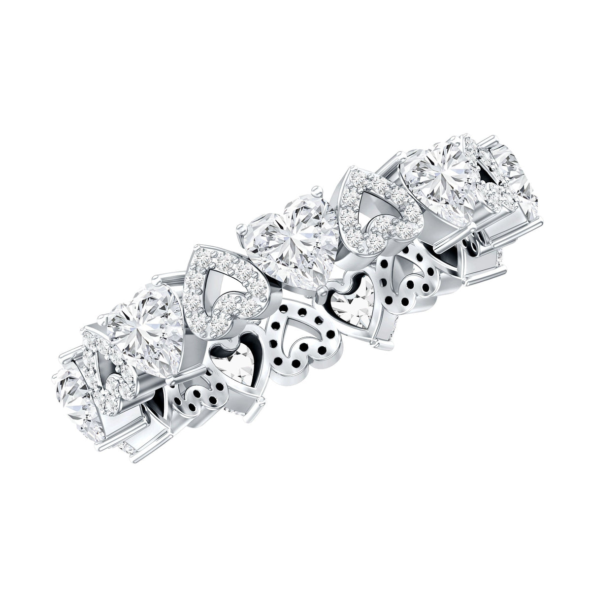 Certified Lab Grown Diamond Heart Wedding Band