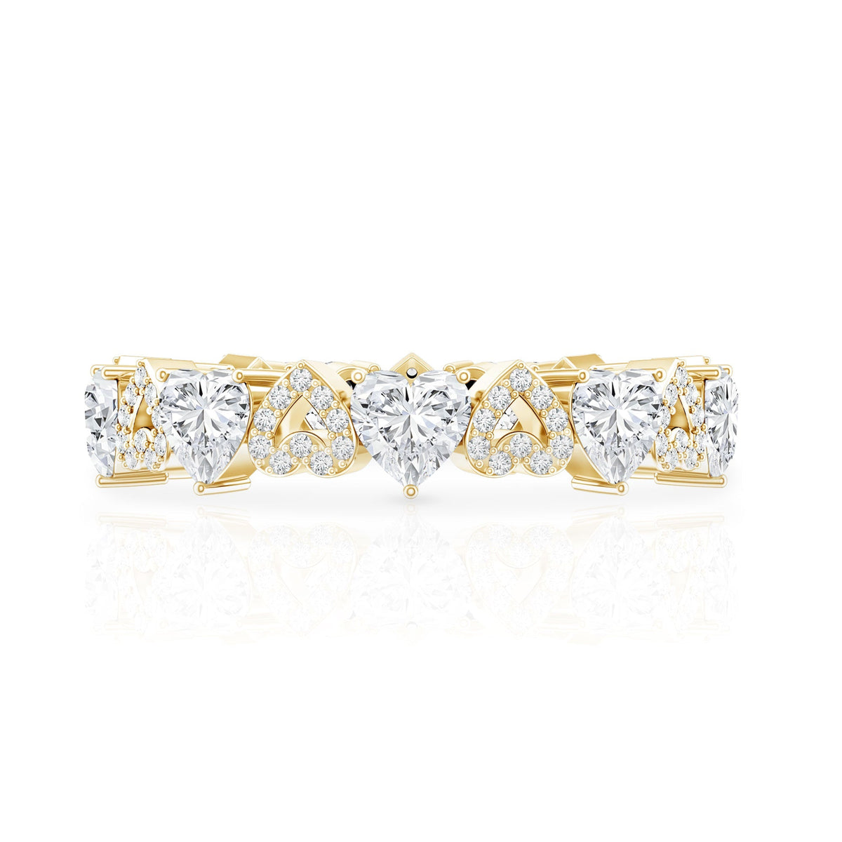 Certified Lab Grown Diamond Heart Wedding Band