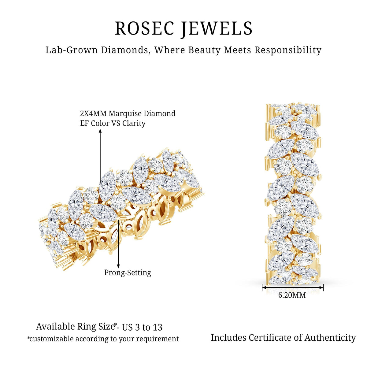 Certified Lab Grown Diamond Leaf Wedding Band