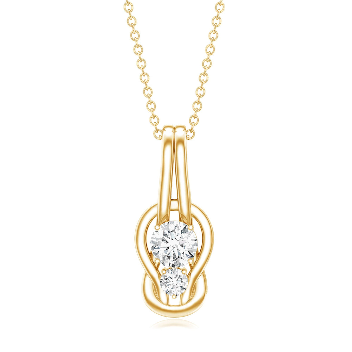 Certified Lab Grown Diamond Love Knot Pendant Necklace