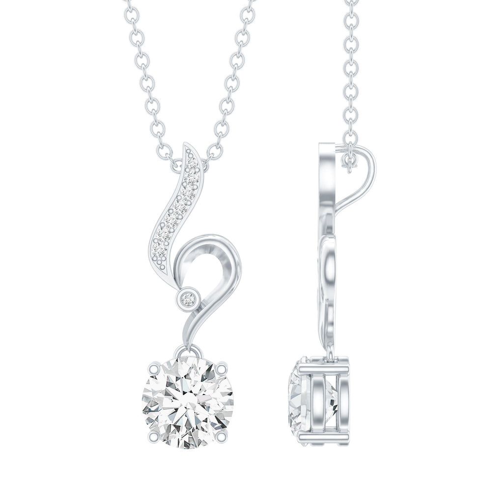 Certified Lab Grown Diamond Solitaire Wedding Necklace