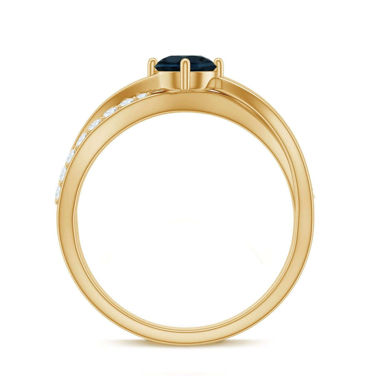 Certified London Blue Topaz Proposal Ring With Diamond