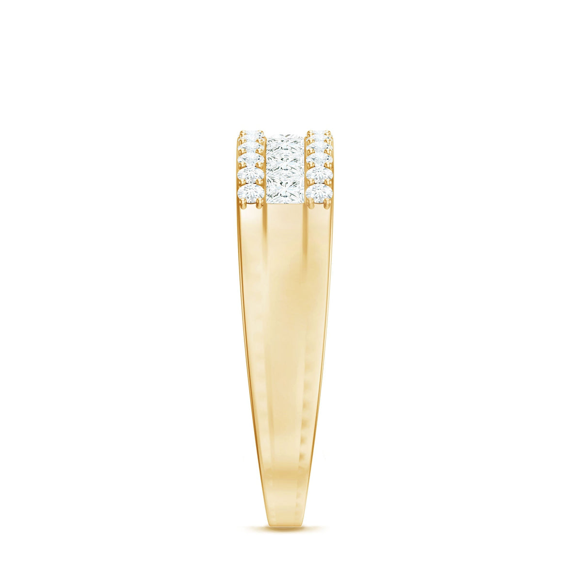 Certified Moissanite 3 Row Wedding Band for Men