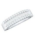 Certified Moissanite 3 Row Wedding Band for Men