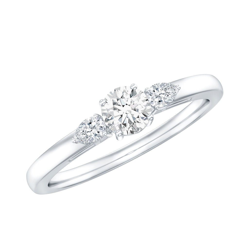 Certified Moissanite 3 Stone Promise Ring