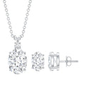 Certified Moissanite Oval Necklace and Earrings Set