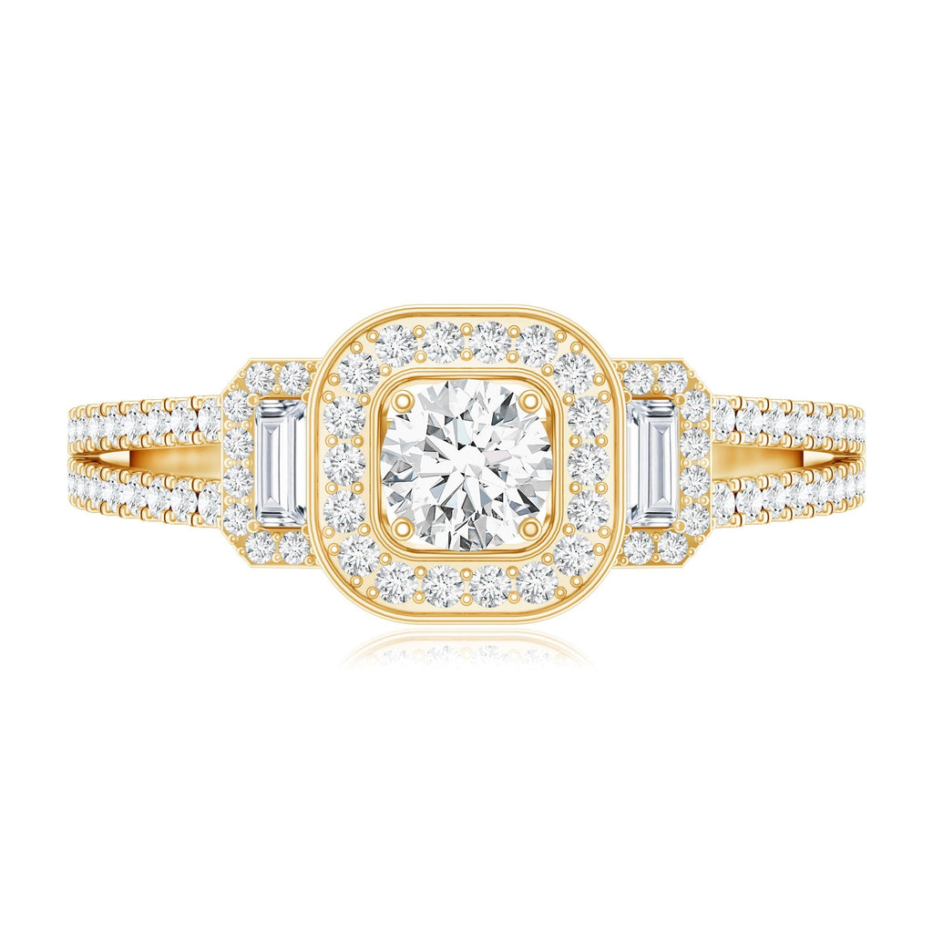 Certified Moissanite Vintage Inspired Engagement Ring