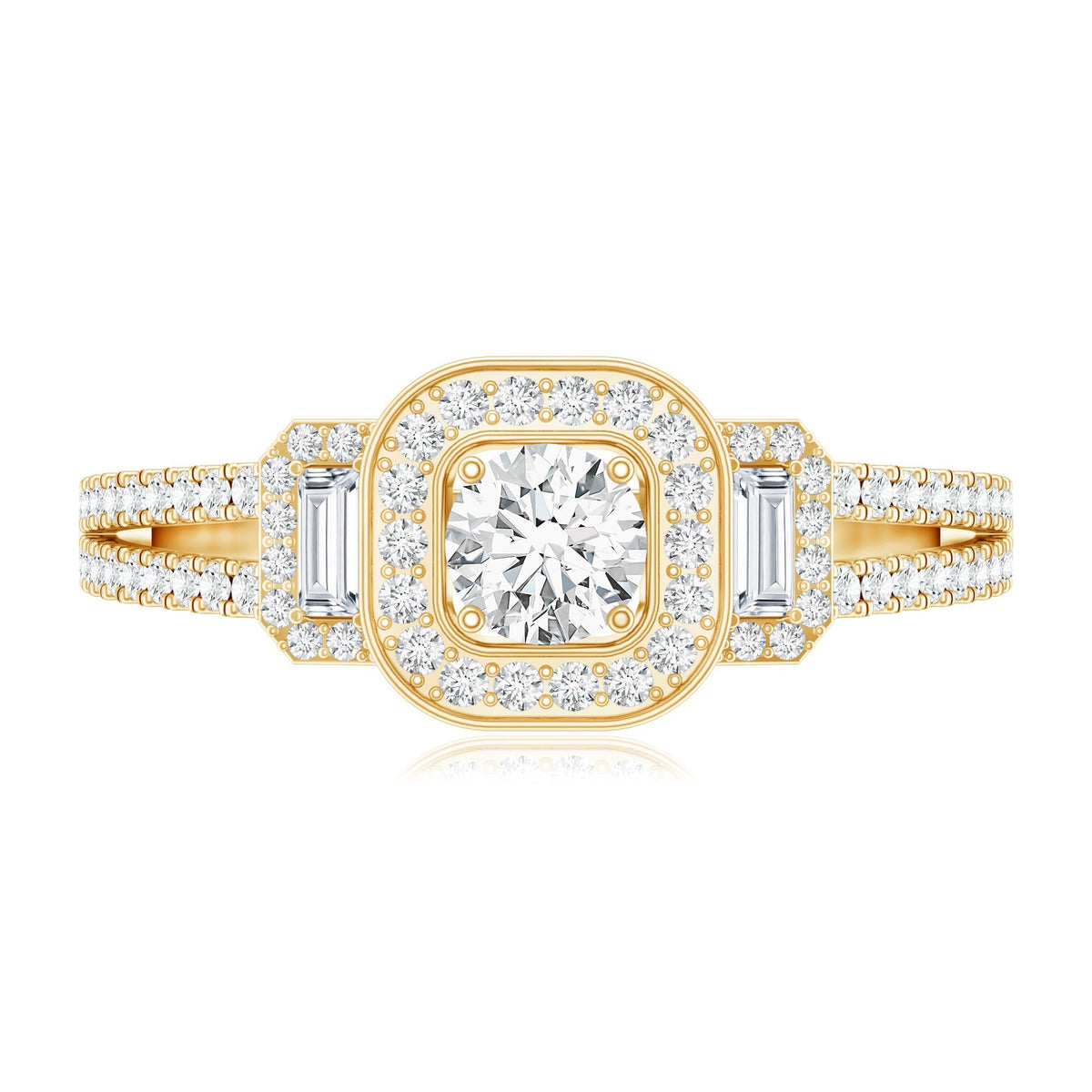 Certified Moissanite Vintage Inspired Engagement Ring