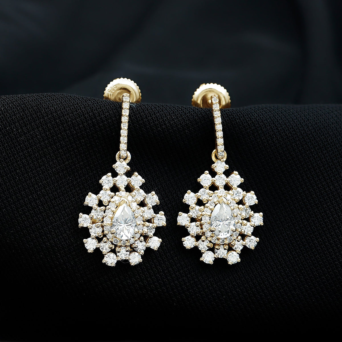 Certified Pear Shape Lab Grown Diamond Bridal Drop Earrings