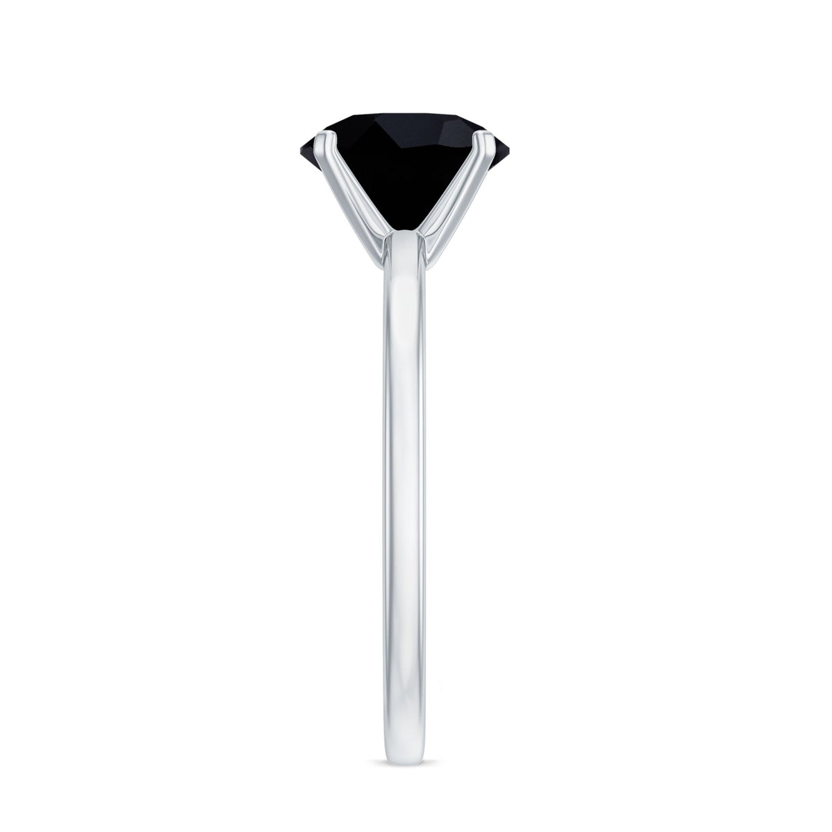 Certified Real 2.6 Carat Black Spinel Solitaire Engagement Ring