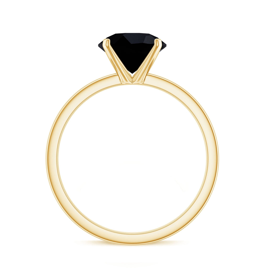 Certified Real 2.6 Carat Black Spinel Solitaire Engagement Ring