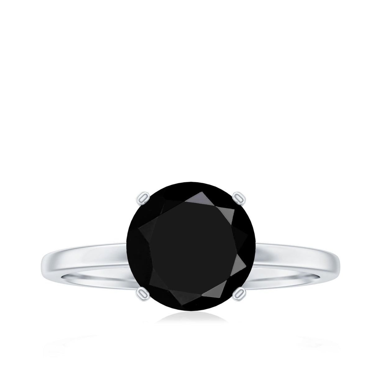 Certified Real 2.6 Carat Black Spinel Solitaire Engagement Ring