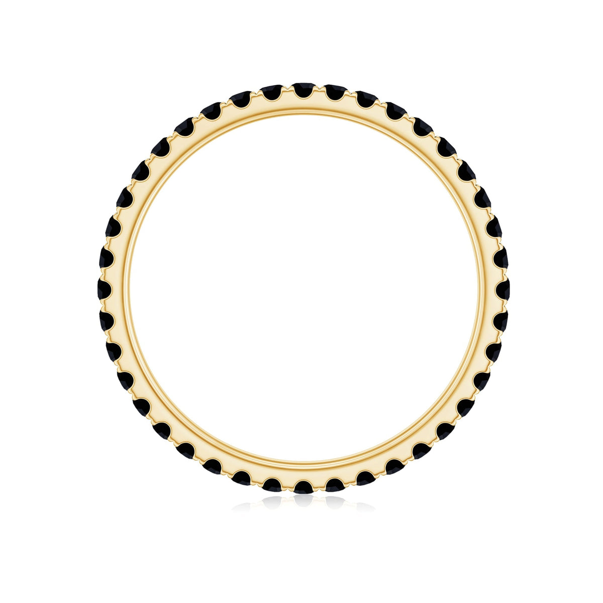 Certified Real Black Spinel Eternity Stackable Ring
