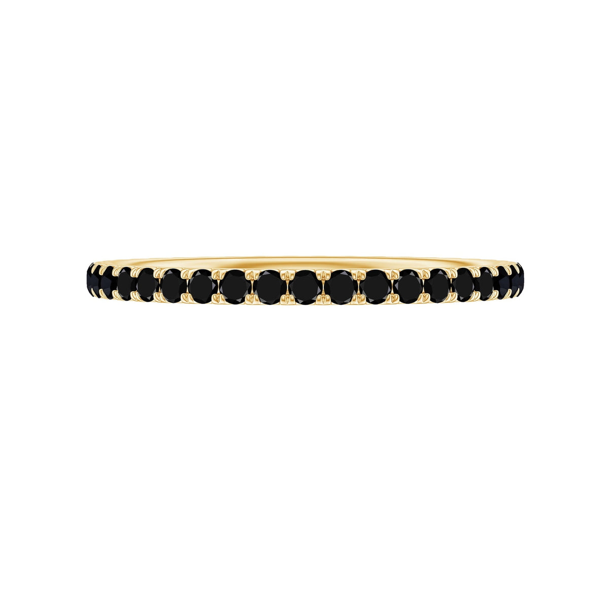 Certified Real Black Spinel Eternity Stackable Ring