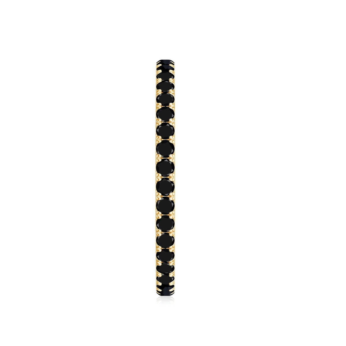 Certified Real Black Spinel Eternity Stackable Ring