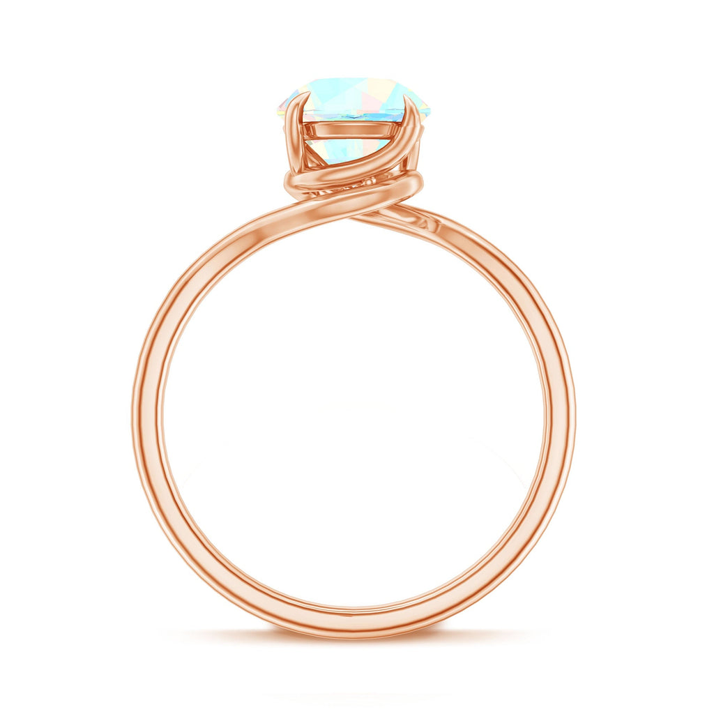 Certified Real Ethiopian Opal Solitaire Engagement Ring with Bypass Shank