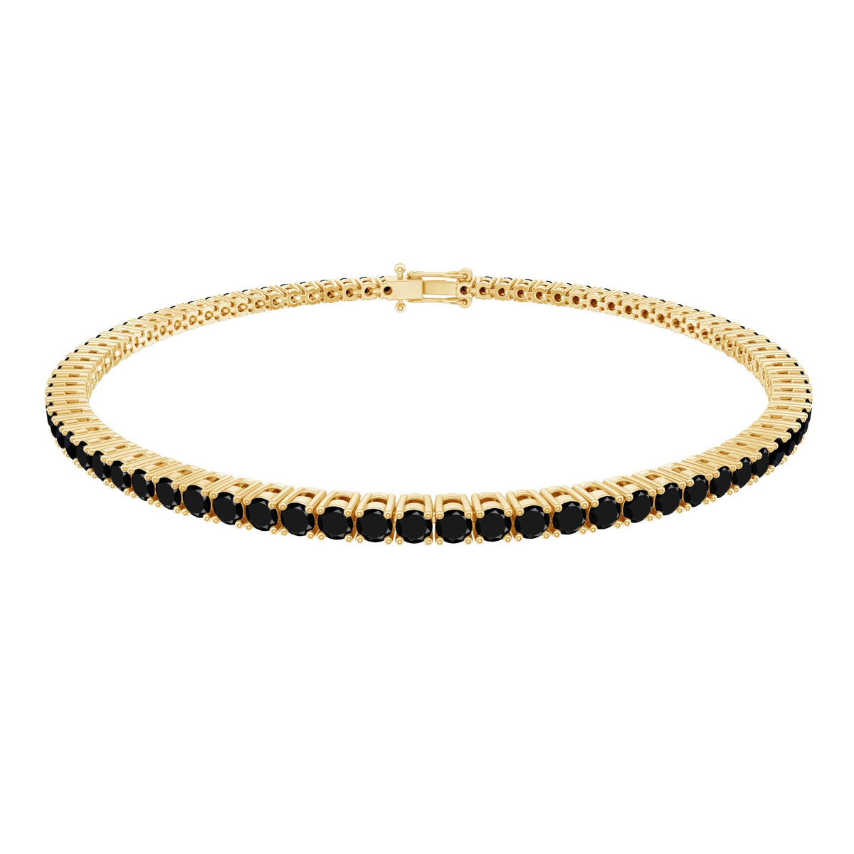 Certified Round Cut Lab Grown Black Diamond Tennis Bracelet