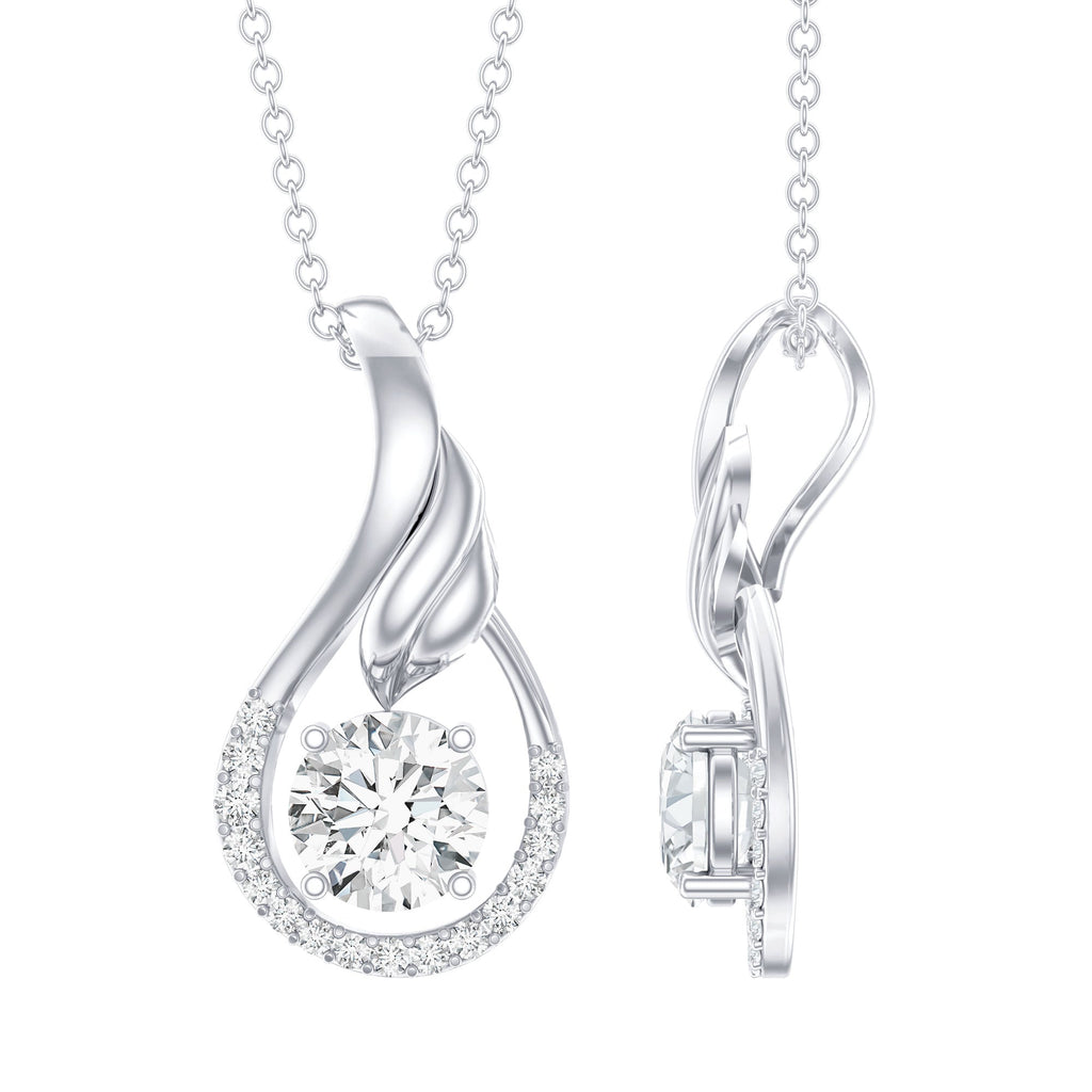 Certified Round Lab Grown Diamond Designer Pendant Necklace