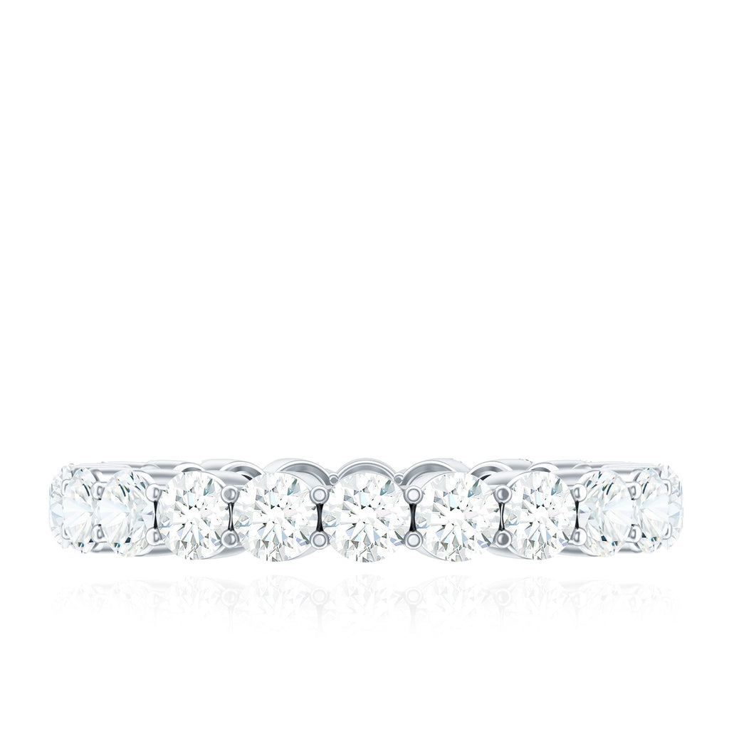 Certified Round Moissanite Eternity Wedding Band Ring