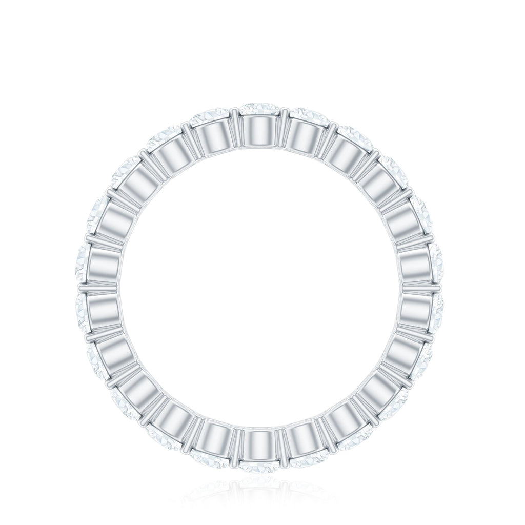 Certified Round Moissanite Eternity Wedding Band Ring