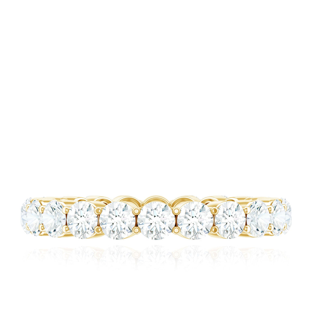 Certified Round Moissanite Eternity Wedding Band Ring