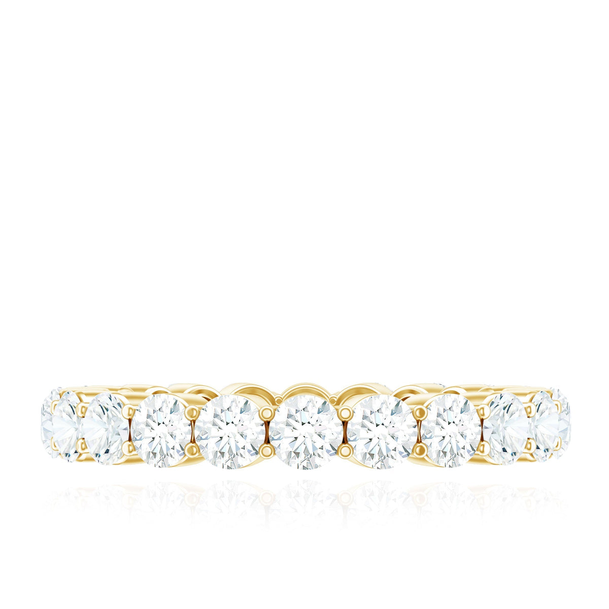 Certified Round Moissanite Eternity Wedding Band Ring
