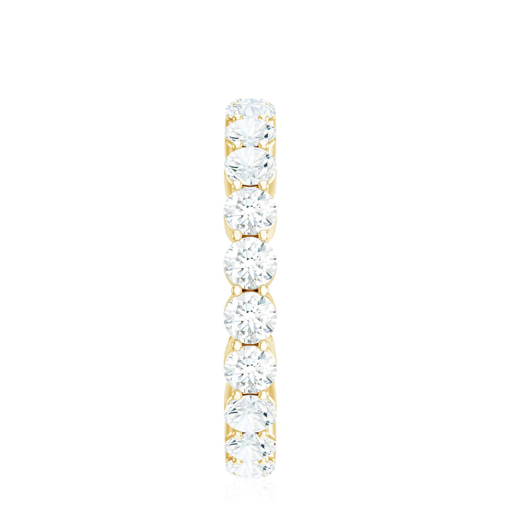 Certified Round Moissanite Eternity Wedding Band Ring