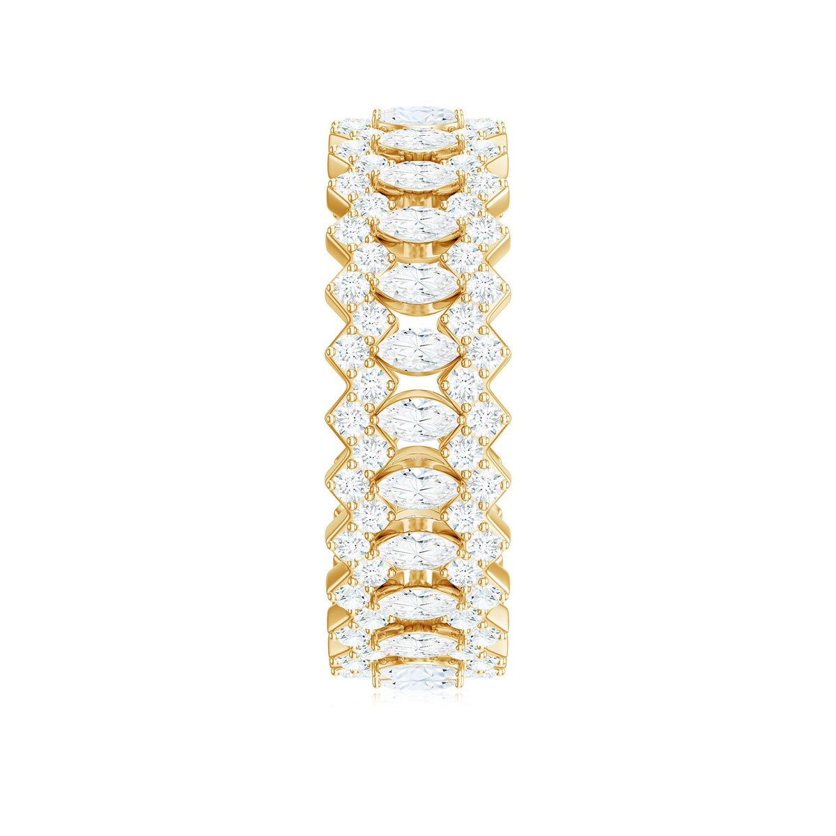 Certified Wide Moissanite Designer Wedding Band