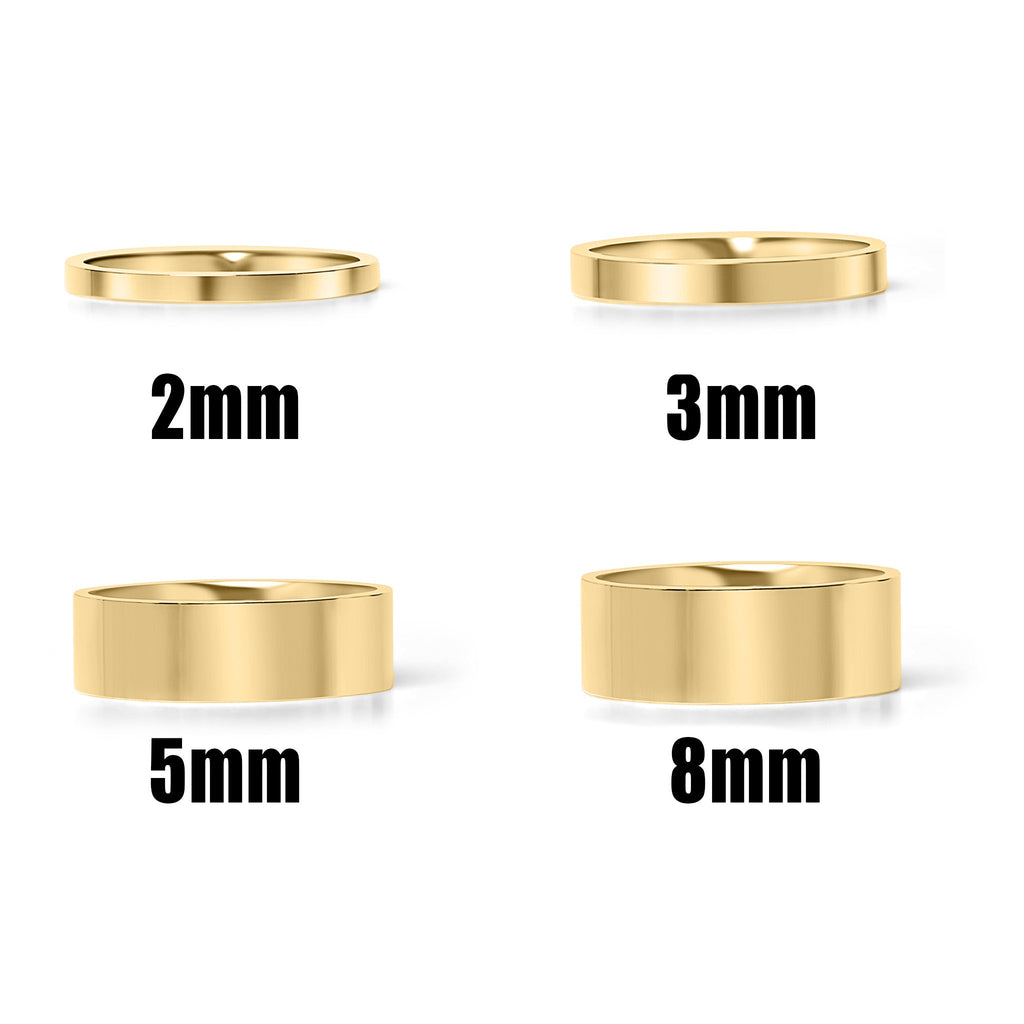 18K Gold Stainless Ring – Flat Blank Custom Engraving Ring | Hypoallergenic Jewelry