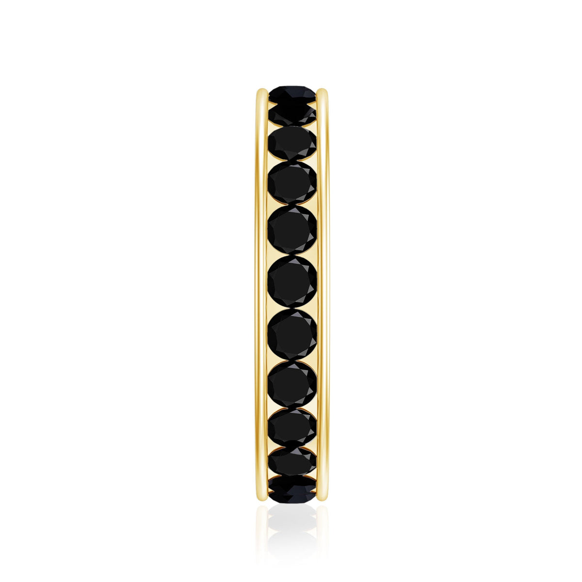 Channel Set Black Spinel Eternity Ring