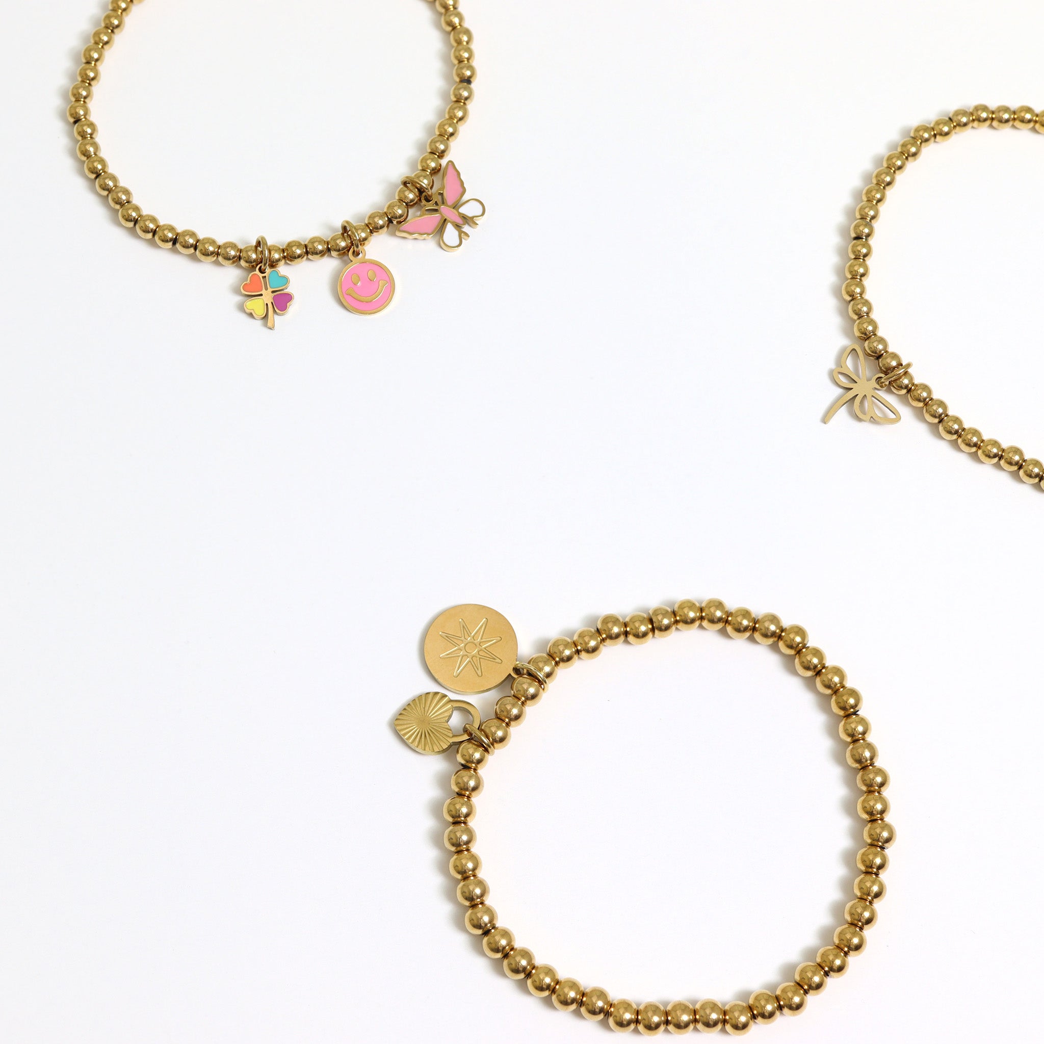 Gold Heart Lock Charm – 18K Gold PVD Stainless Steel Sunburst Pendant