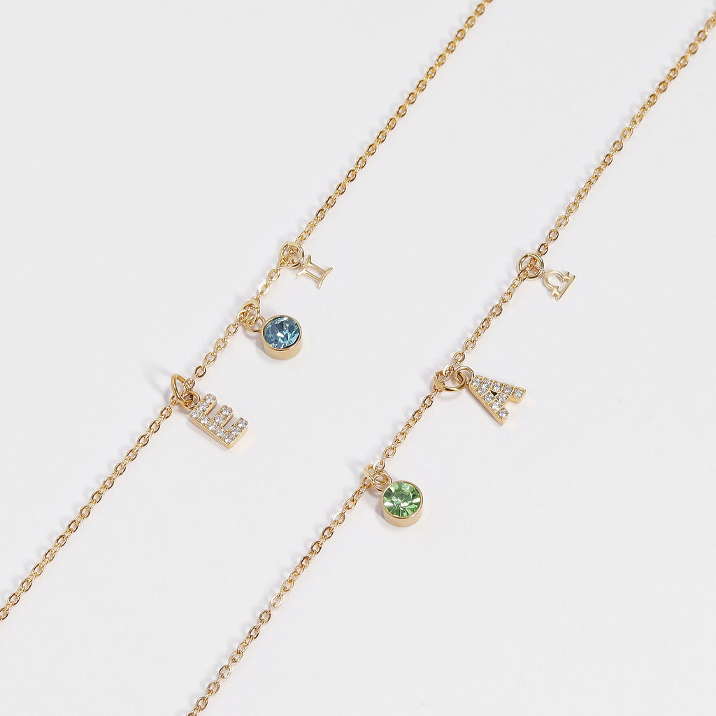 18k Gold Initial Charms – Pave CZ Letter Pendants | Stainless Steel, Hypoallergenic