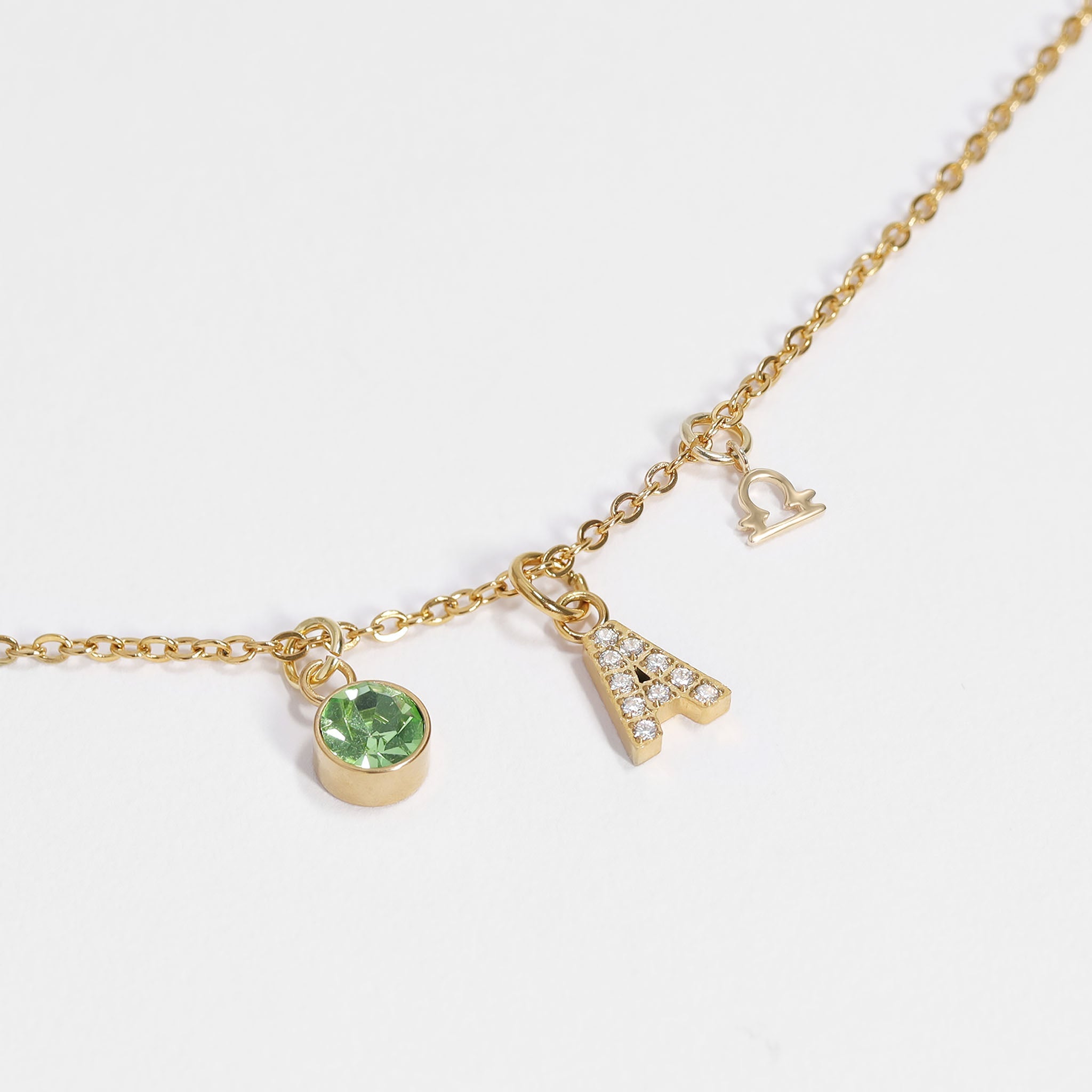 18k Gold Initial Charms – Pave CZ Letter Pendants | Stainless Steel, Hypoallergenic