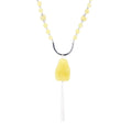 Chartruese Lemon Jade Long Pendant Necklace